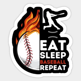 eat sleep repeat baseball funny Sticker